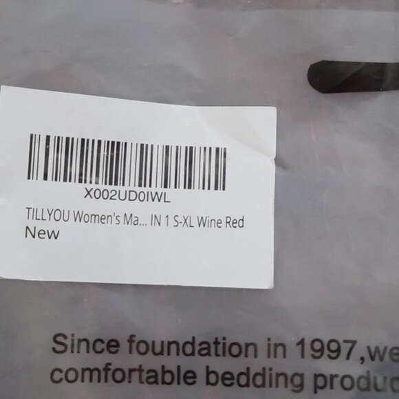 Tillyou NWT Wine Red Maternity Adjustable Spaghetti Straps Midi Slip Dress SizeS - Picture 6 of 10